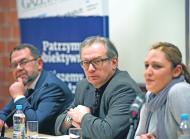 Profesor Krzysztof Rączka, dziekan Wydziału Prawa i Administracji Uniwersytetu Warszawskiego, Cezary Stypułkowski, prezes zarządu mBanku SA, gość Akademii Sukcesu, i Dominika Sikora, zastępca redaktor naczelnej Dziennika Gazety Prawnej