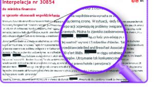 Kancelaria Sejmu mu wyjaśniła, że chodziło o to, by nie robić tym firmom reklamy